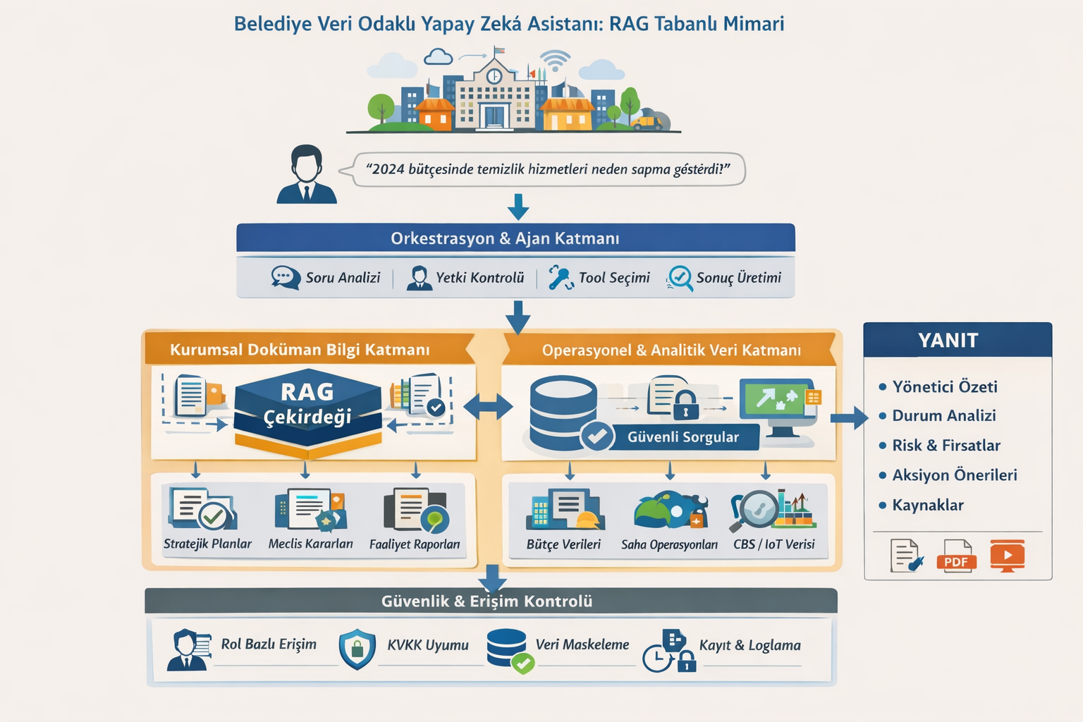 Belediye Yönetiminde Kurumsal Veri Odaklı Yapay Zekâ Asistanı Tasarımı- RAG Tabanlı Bir GPT Mimari Yaklaşımı